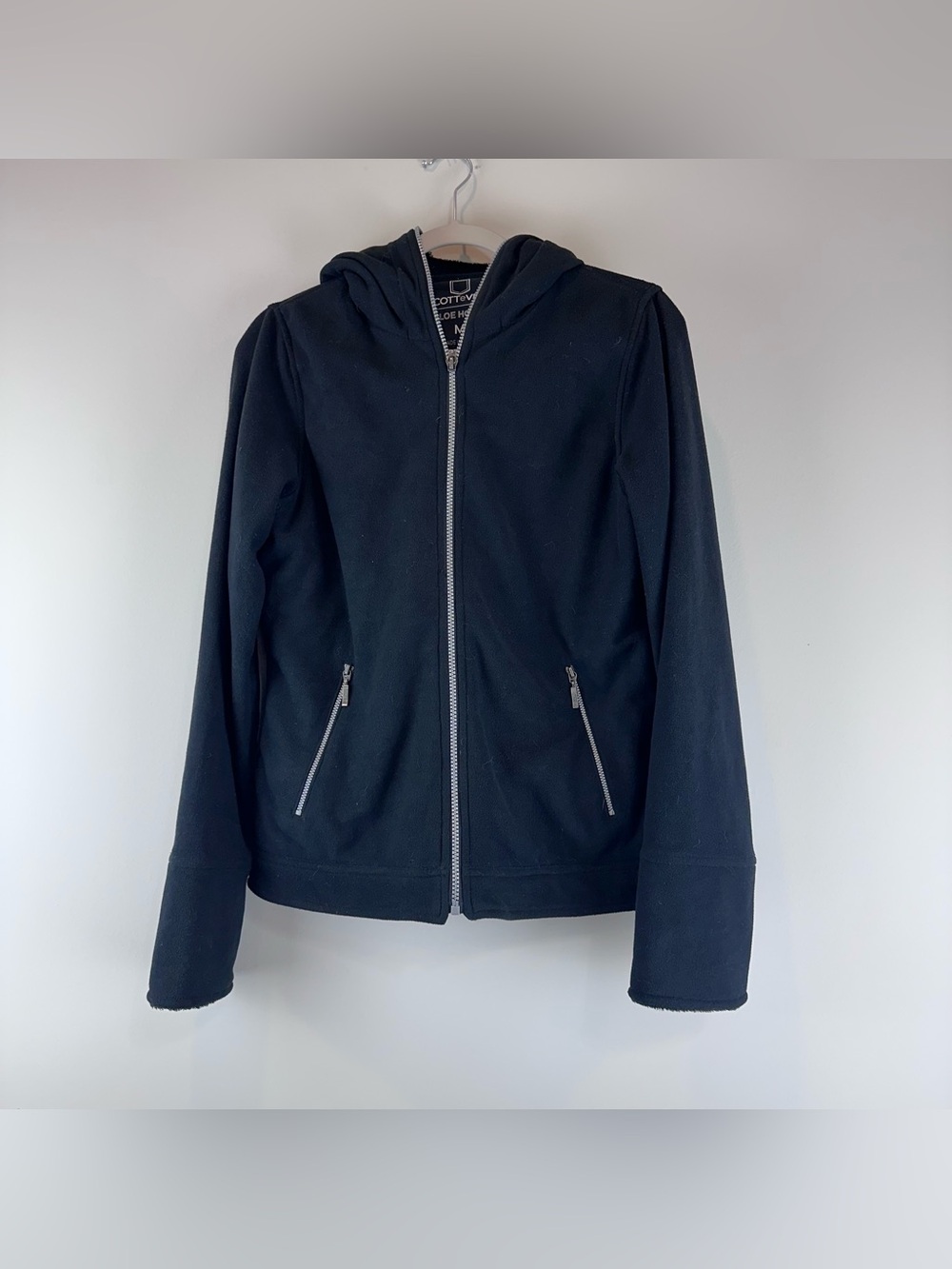Scottevest Women’s Black Full Zip Chloe Casual Jacket Hooded Hoodie Size Medium
